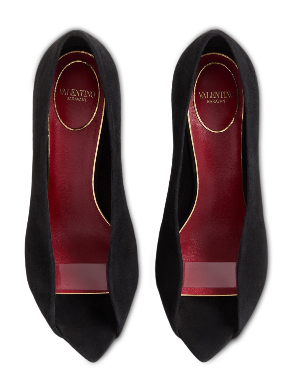 VALENTINO GARAVANI Open Toe Révélé Black Suede Heels
